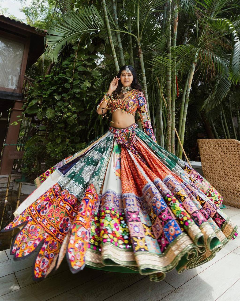 Women Beautiful Multi Color Latest Navratri Lehenga Choli 2024