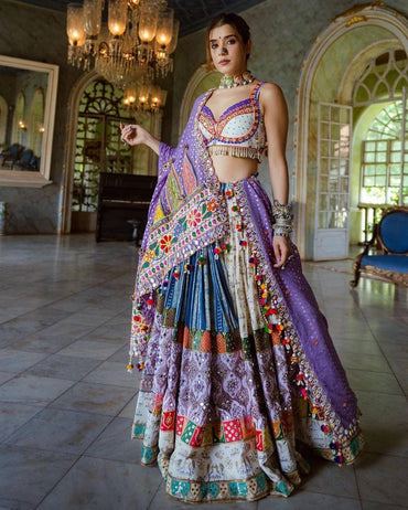 Best Designers Online Multi Color Navratri Lehenga Choli For Girls, Women