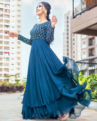 Best Layer Anarkali Designer Gown Designs For Wedding Wear