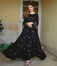 Black Color Tunning Heavy Work Party Wear Gown Collection