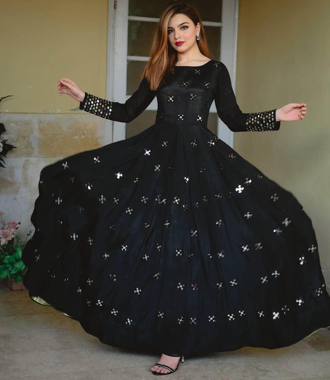 Black Color Tunning Heavy Work Party Wear Gown Collection