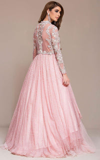 Stunning Pink Color Embroider With Sequence Work Designer Gown