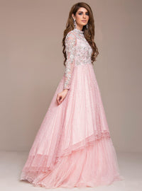 Stunning Pink Color Embroider With Sequence Work Designer Gown