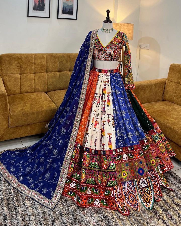 Captivating Designer Multi Color Lehenga Choli At Low Price