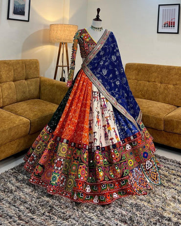 Captivating Designer Multi Color Lehenga Choli At Low Price