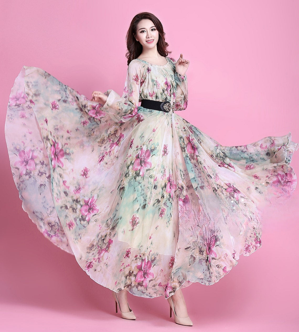 Printed Multi Color Designer Wear Gown Dress Designs For Girls