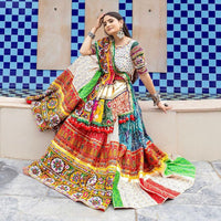 Fantastic Multi Color Soft Pure Silk Navratri Lehenga For Wedding