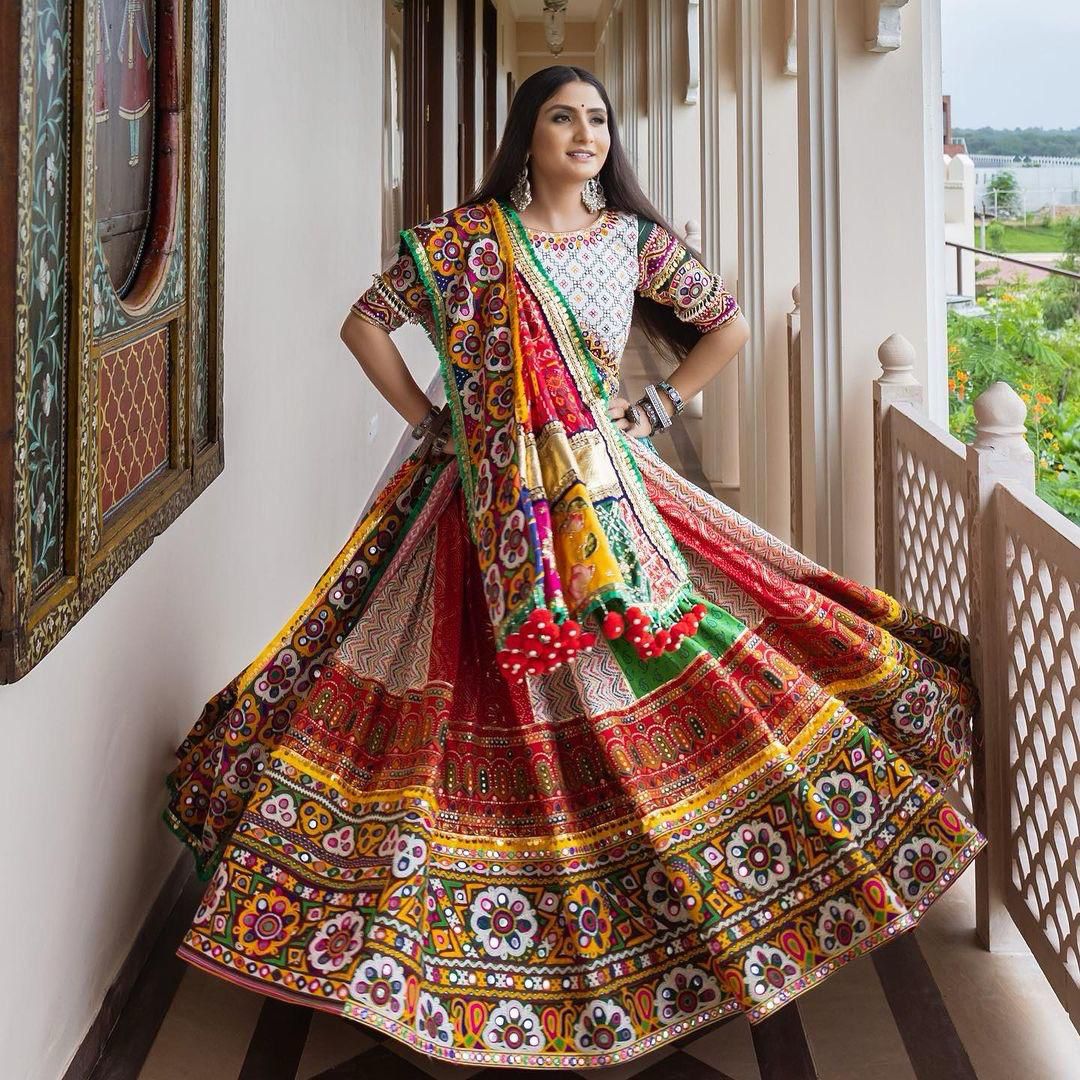 Fantastic Multi Color Soft Pure Silk Navratri Lehenga For Wedding