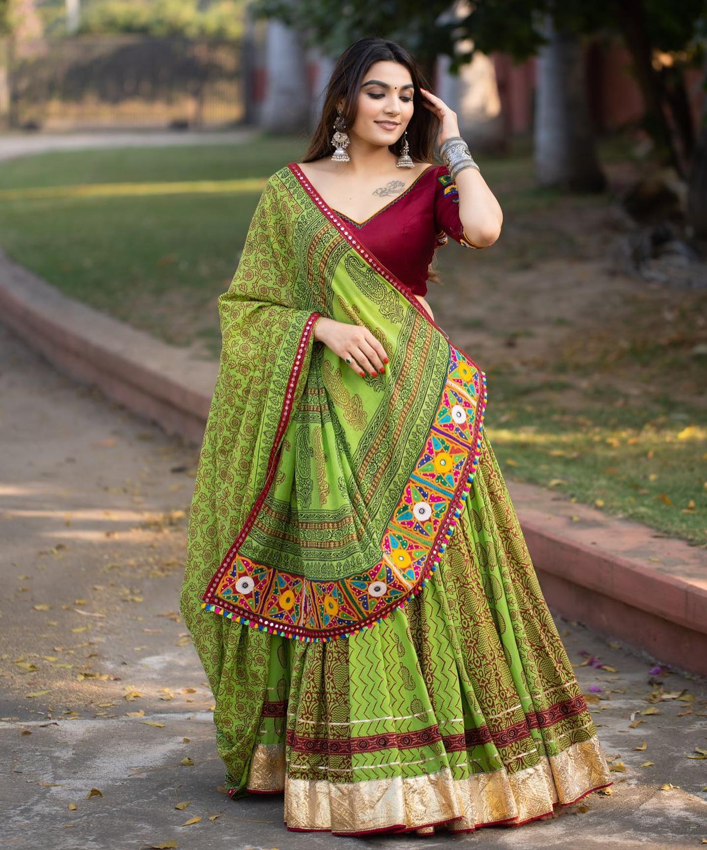 Charismatic Digital Printed Real Mirror Work Lehenga Choli