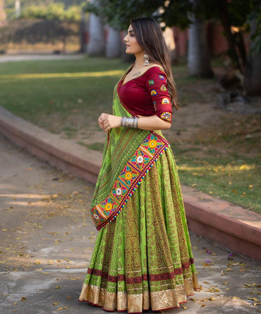 Charismatic Digital Printed Real Mirror Work Lehenga Choli