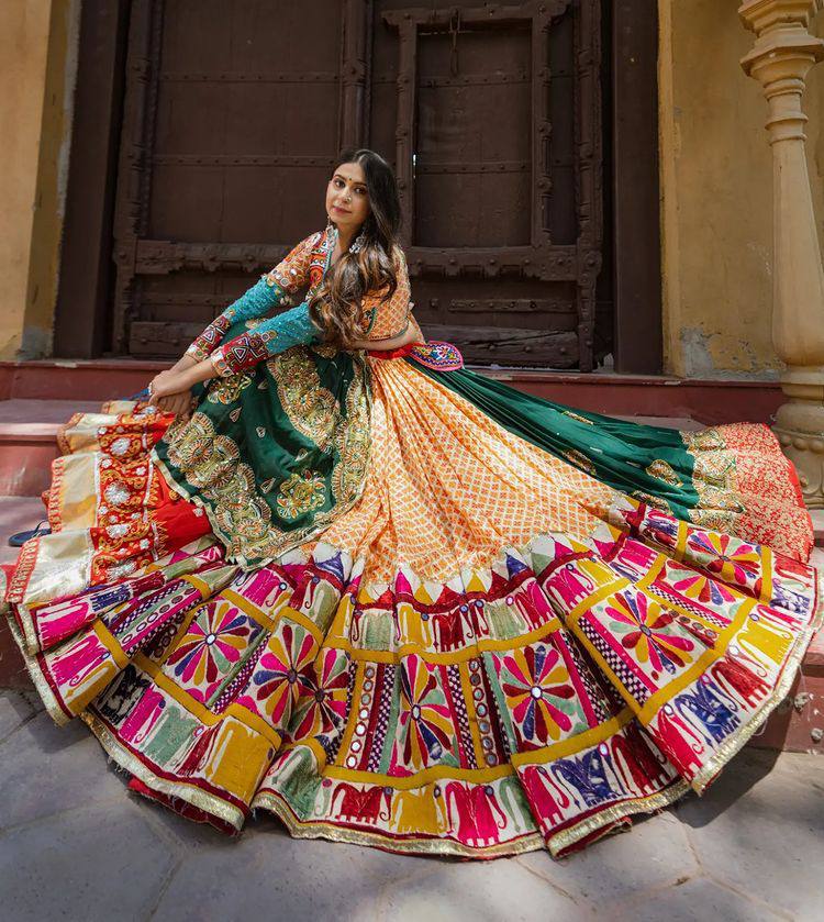 Latest Fashion Designer Pure Silk Navratri Lehenga Collection