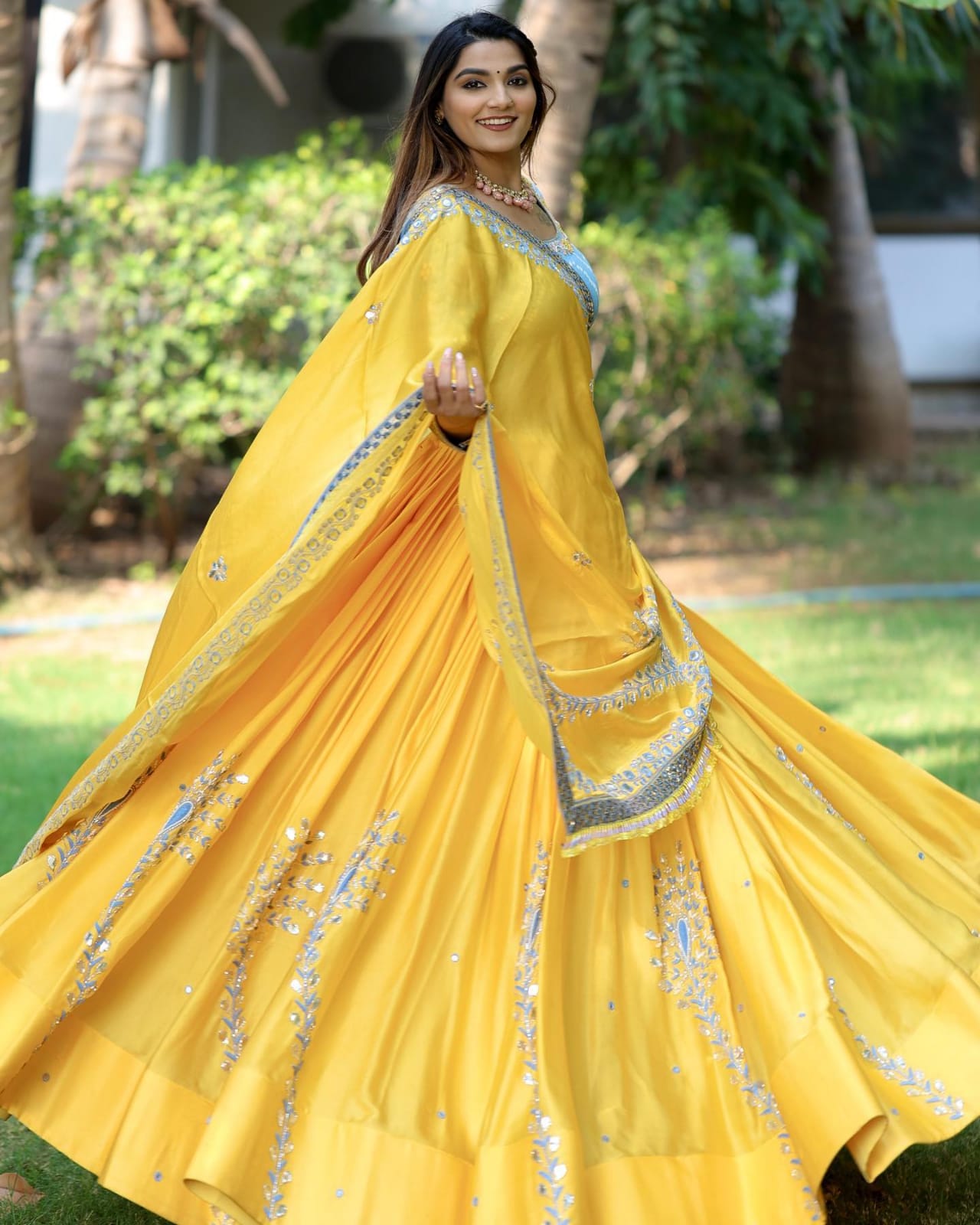 Aesthetic Pure Silk Heavy Yellow Color Lehenga Designs