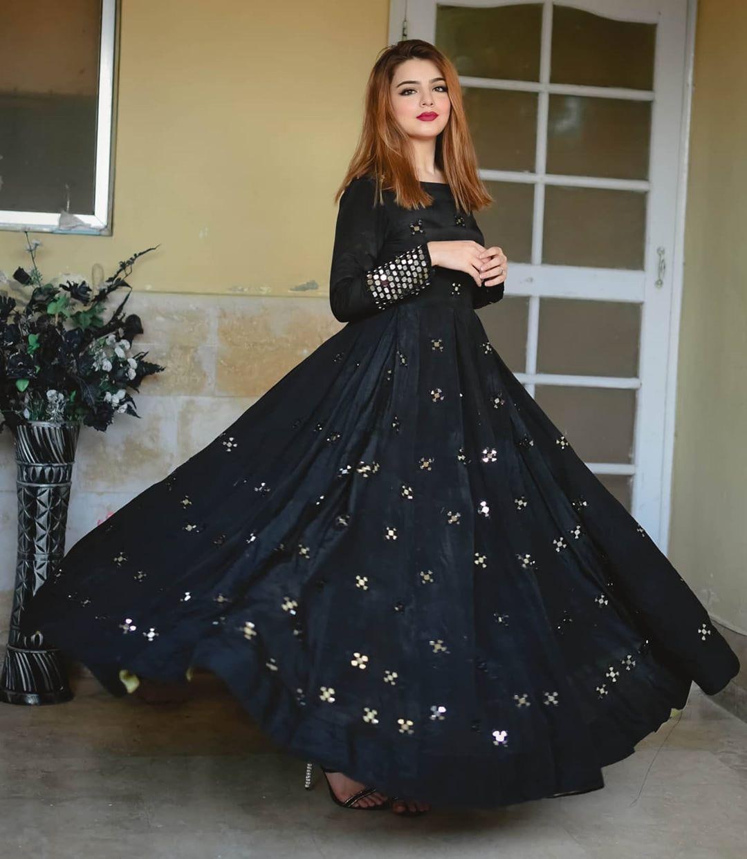 Black Color Tunning Heavy Work Party Wear Gown Collection