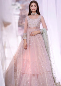 Attractive Best Designer Peach Color Gown Lehenga Designs