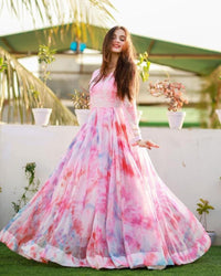 Latest Trendy Designers Pink Color Gown Designs For Girls