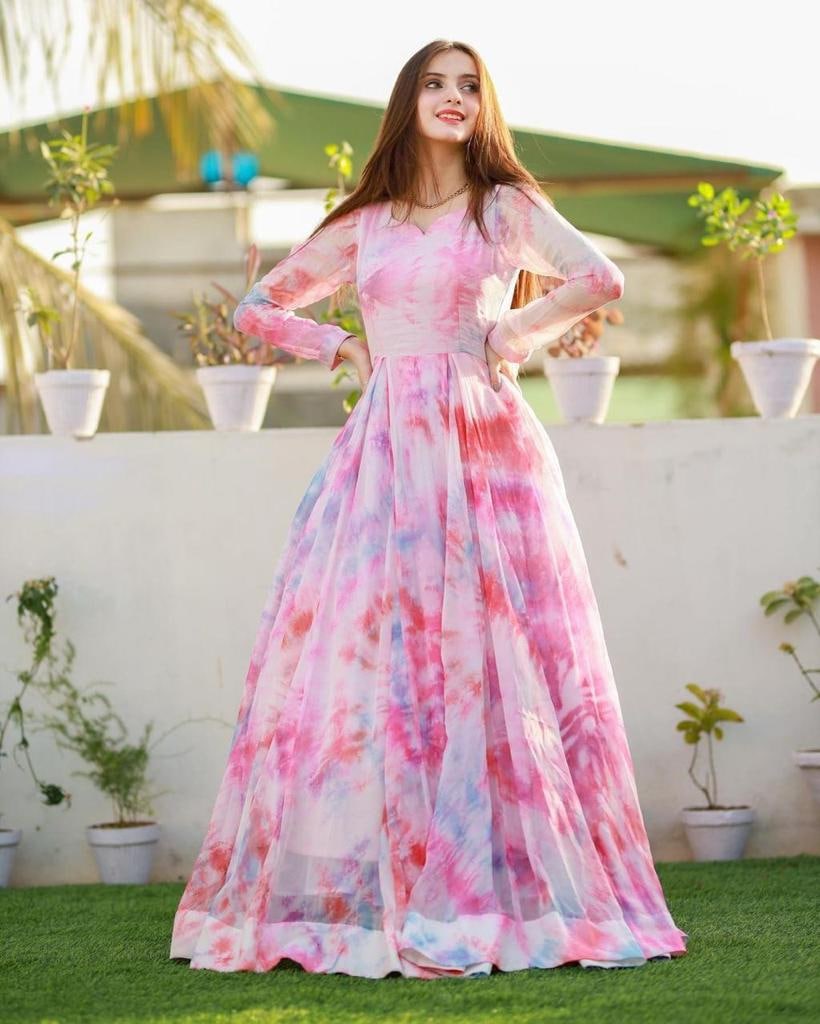 Latest Trendy Designers Pink Color Gown Designs For Girls