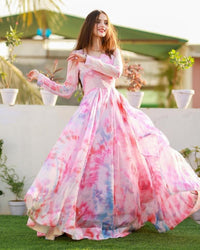 Latest Trendy Designers Pink Color Gown Designs For Girls