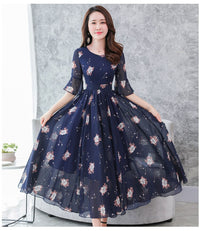 Navy Blue Color Star Designer Anarkali Gown Dress Designs