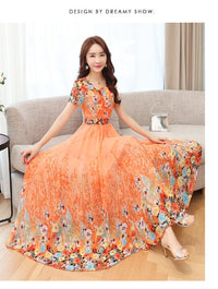 Light Orange Color Flower Digital Printed Anarkali Gown