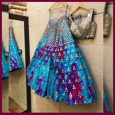 Trendy Look Multi Color Mirror Lehenga Choli