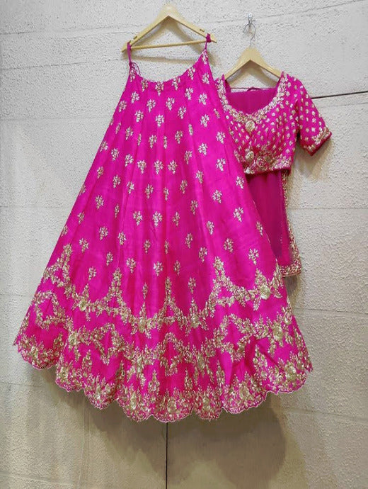 Art Silk Pink Color Designer Lehenga Choli