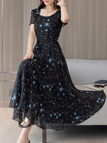 Black Designer Latest Digital Printed Gown Designs